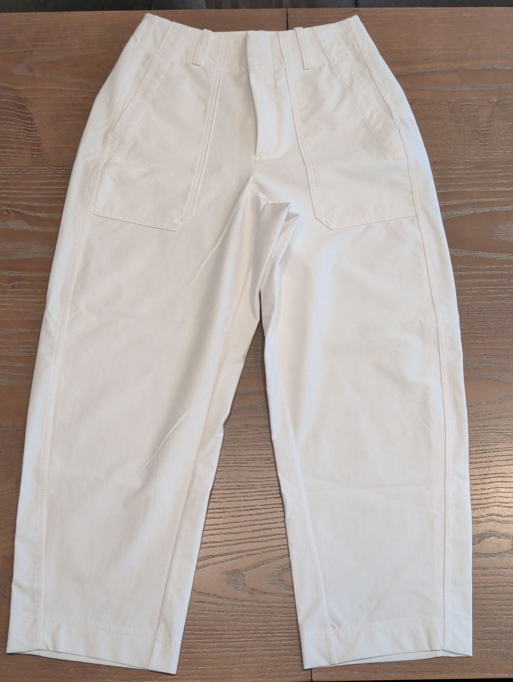 Athleta Women's White Barrel Leg Crop Pants, Size 2P